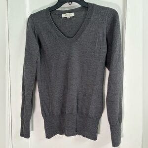 Wool gray sweater size small v neck